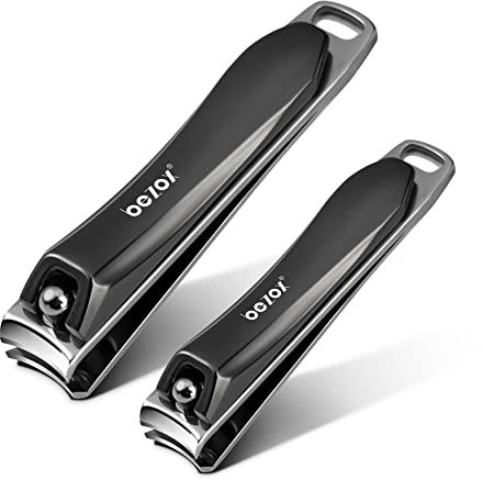 BEZOX Sturdy Comfortable Nail Clipper Set – Stainless Steel Ergonomic Ultra Sharp Nail File Cutter Fit for Seniors, Adult, and Kids, Fingernail and Toenail