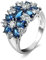 Banemi Zirkonia Memory Ring, Ring Damen Zeigefinger Versilberter Blau Marquise Damen Hochzeitsband Größe 54 (17.2)