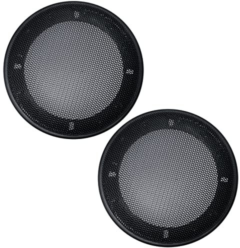 AERZETIX - C53552 - Juego de 2 Rejillas Malla Redes de protección para Altavoces/Caja de subwoofer - diámetro 140mm 4'' - Color Negro - para Coche vehículo