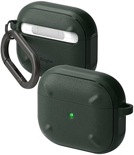 Ringke Onyx Compatibile con Cover AirPods 3, Custodia Antiurto Robusta Strutturato TPU - Dark Green