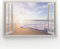 Estika - Leinwand Bilder Fensterblick - Strand, Meer - 120x80 cm - 1 teilige Wandbilder, Bild auf Leinwand, Modern Deko für wohnzimmer schlafzimmer - Natur Landschafts bilder - 5998A_1B
