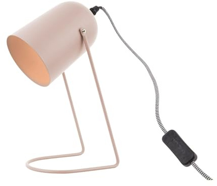 Leitmotiv Tischlampe Enchant - Zartrosa - 30x18cm | Rund - Modern - Eisen - Tischleuchte Wohnzimmer & Schlafzimmer - Tischlampen modern