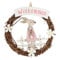 com-four® Osterkranz mit Hase aus Holz - dekorativer Türkranz mit Aufhänger - natürliche Osterdekoration zum Aufhängen - Tür- und Fensterschild mit Schriftzug