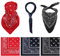 Molain 3 Stück Unisex Paisley Bandanas Cowboy Bandana Multifunktionstaschentücher Paisleymuster Kopftuch, Schwarz, Rot, Dunkelblau, 54 x 54 cm