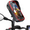 WACCET Handyhalterung Motorrad Rückspiegel Roller Motor Handyhalterung Wasserdicht 360° Drehbar Abnehmbar mit Touchscreen Sonnenblende Motorrad Handyhalter für 4,5-6,8 Zoll Smartphone (Rot)