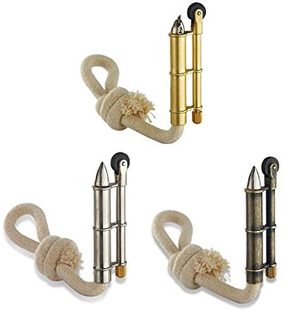 BAILEYU Encendedor Cuerda Trinchera Metal Vintage Mechero Fuego Terciopelo Portátil para Supervivencia al Aire Libre Camping, Sin Necesidad de Queroseno/Gas (Paquete de 3)
