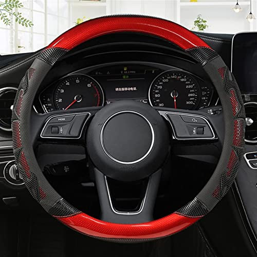 STAFU Lenkradabdeckung Auto-Carbon-Faser-Leder-Sport-Lenkrad-Abdeckung Anti-Rutsch-Auto-Zubehör Für Audi A1 8X A2 A3 Q3 Q5 Q2 A4 A5 A6 (Color : B)