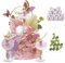 ZIOYA 47 Stück Ballerina Tortendeko Deko Ballett Tortendeko Mädchen Kuchen Dekoration Kugel Cupcake Toppers mit Palmblätter Schmetterlinge Kuchen Topper für DIYHochzeits Geburtstags Party Deko