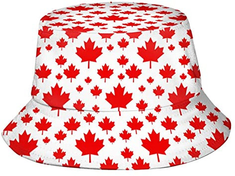 FJQWKLF Retro Canada Flag Canadian Flag Bucket Hat Summer Travel Beach Sun Hat Fisherman Cap for Women Men