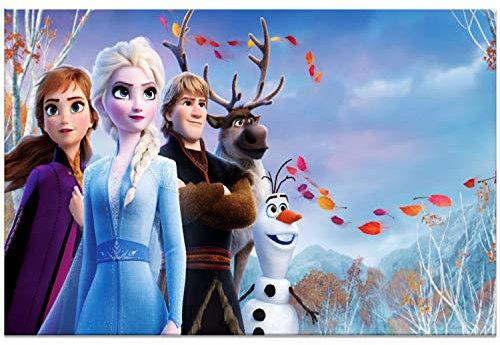 Frozen Geburtstagsbanner Hintergrund Elsa Banner für Mädchen Kinder Teenager für Urlaub Weihnachten Geburtstag Party Gastgeschenk Dekor Foto Hintergrund (blau)