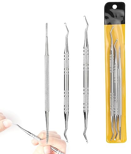 RTRTGS 3 uñas encarnadas set pedicura,profesional de lima y levantador de uñas encarnadas para el cuidado de las uñas,levantadores de esquinas Herramientas para el cuidado