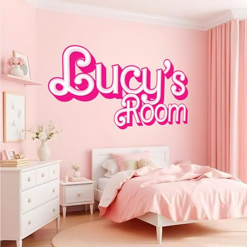 Iconic Style Personalized Wall Decor - Hot Pink Wall Decals Peel and Stick - Perfect Accessories for Women Party - Ideal for Bedroom Decor - Loved by Kids, Girls, Women