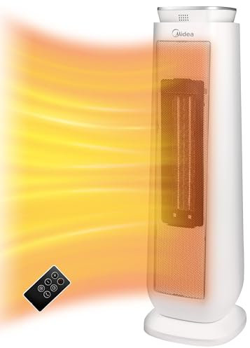 Midea NTH20-18MRA Stufetta Elettrica a Basso Consumo con Termoventilatore, 2000W, Tecnologia Ceramica Silenzioso, Timer 8H, Modalità ECO, 2 Livelli di Temperatura, Termostato Ambiente