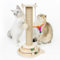 MORA PETS Cat Scratching Post for Indoor Cats with Solid Wooden Base Cat Scratche Post with Interactive Track Ball Toys Kitten Small Scratcher Post Funny Cat Scratch Pole 45cm