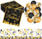 Idota Servietten Geburtstag, 33x33cm Servietten Happy Birthday 3 Lagig Servietten Geburtstag Schwarz Gold Geburtstag Party Deko Kit - 40 Stück Geburtstagsservietten + 18pcs Luftballons + Konfetti