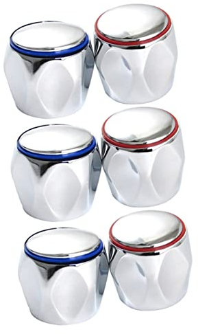 Yardenfun Hot Cold Faucet Handles Replacement Set 3 Pieces Abs Plastic Tap Knob Handles for Kitchen Bathroom Sink Easy Installation Smooth Turning Chrome Finish