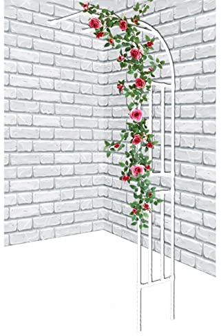 Medio arco de metal, arcos de jardín, arcos de rosas, enrejado de arco de media pared lateral, cenador de pérgola, cenador resistente a la intemperie para decoración al aire libre de patio, terraza