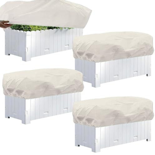 Piashow Saco de protección invernal para plantas en maceta, 4 unidades, con cordón, funda protectora para jardineras contra heladas, viento, lluvia, antidesgarros y resistente a la intemperie, 150 x