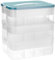QWORK® Aufbewahrungsbox mit Deckel, 3-stufige aufbewahrungsbox spielzeug, Transparente und Trennbare Aufbewahrungsbox, Aufbewahrungsbox mit Verstellbaren Fächern und Tragegriff