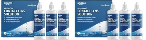 Amazon Basic Care All-In-One Lösung für weiche Kontaktlinsen, 360ml, 3er-Pack (Packung mit 2)