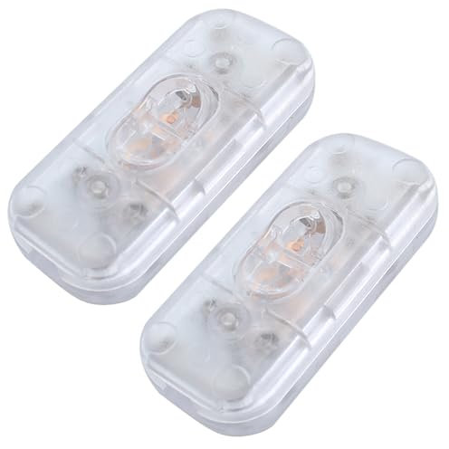 2 Piezas Interruptor,Interruptor Lampara,Interruptor Bipolar,Interruptor de Cable en Línea,6A 250V,para Lámparas,Pequeños Electrodomésticos (Transparente)