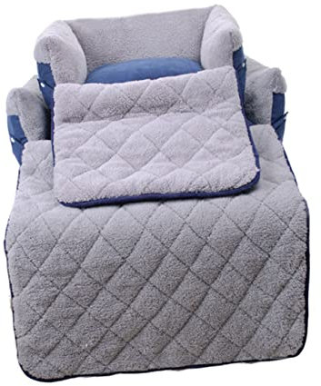 BESPORTBLE Hundesofa Mit Muschelschale Multifunktionale Hütte Für Kleine Und Mittelgroße Tiere Decke Zum Warmhalten Waschbar Schmutzabweisend Blau