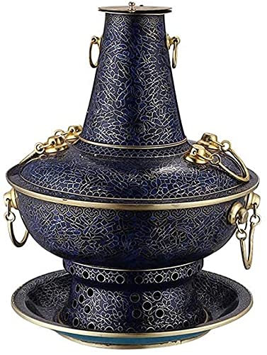 Fondue， Chinese Tranditional Hotpot,Hot Pot Mongolian Hot Pot, Pure Copper Hot Pot Beijing Hot Pot, Thickened Copper Chinese Mongolian(30CM)
