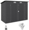 Outsunny Abri de Jardin en métal 3 m² cabane de Jardin 249 x 121 x 183 cm cabanon Rangement Outils avec Gants Inclus, Portes Doubles verrouillables et 2 aérations - Gris