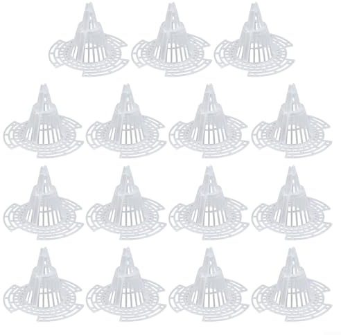 15-pack of plastic mesh cone-shaped pads for potted plants, breathable and drainage cover, root protector, for use at the bottom of potted plants (small size).