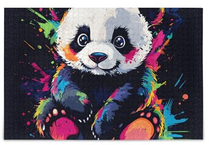 1000 Pieces Jigsaw Puzzle Funny Panda Black Challenging Puzzle Game Fun Family Activity