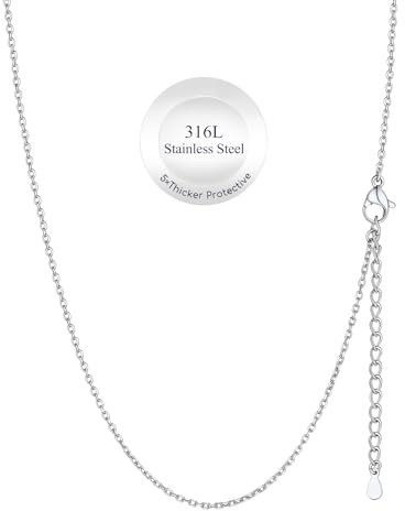Suplight Gliederkette Damen ohne Anhänger Edelstahl Charm Choker Kette, Breite 1,4 mm / 2,5 mm, Kettenlänge 35/41/46/51/56/61/66/71/76cm+2cm