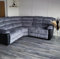 SQUAREBOXX Milano Manual Recliner Corner Sofa with High-Density Foam Cushions, 2-Stage Action, Drop Down Cup Holder. (Grey Jumbo Cord)