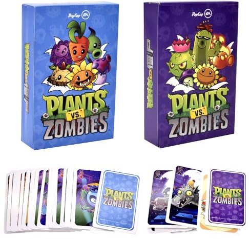 FYDZBSL Plantas contra Zombis Juego de Cartas,Zombis póquer,Juego de Familia la Fiesta,Póquer de Cartas de Anime,Regalo para niños a Partir de 6 años