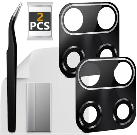ExtKry 2 Pezzi Vetro Fotocamera per Xiaomi Redmi Note 9S/Note 9 PRO M2003J6A1G M2003J6B2G Sostituzione Lente Posteriore Original HD Camera Glass + Kit di Riparazione