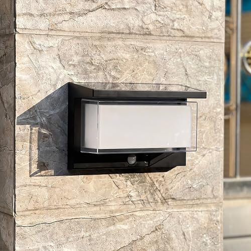 Gonengo Lampe solaire d'extérieur 4 modes de mouvement IP65 étanche pour extérieur, cour, abri de jardin, clôture, porte d'entrée