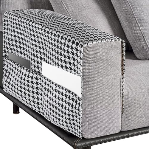 NiCola Sofa Arm Rest Cover 1pc Armchair Arm Covers with Pockets, Anti-Slip Armrest Chair Covers, Washable Polyester Recliner Chair Armrest Covers for Sofa Couch, Armchair (Style 2 (40cm x 110cm))