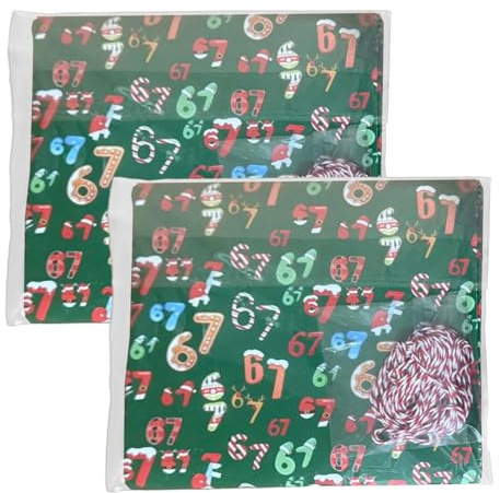 67 Geschenkpapier, 6 7 Meme Geschenkpapier Weihnachts, 50X500CM Neuheit 6 7 Weihnachts Geschenkpapiers Rolle, Lustig 67 Meme Geburtstag Geschenkpapiers Reißfestes, für Kinder & Erwachsene