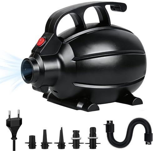 LYPPUL Pompa Ad Aria Elettrica, 600W Gonfiatore Elettrico Portatile, Pompa Per Materasso Gonfiabile Con 5 Ugelli, Pompa Elettrica Per Piscina, Anello Di Nuoto, Barche, Giocattoli, Sup Board Ecc