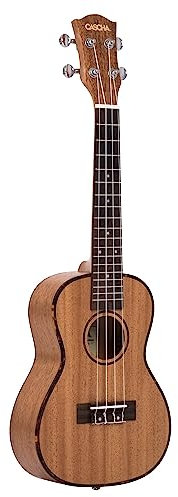 Cascha Konzert Ukulele Set für Kinder und Erwachsene - Starter Kit Mit 3 Plektren, Tasche, Englischem Lehrbuch, Stimmgerät - Mahagoni Hawaii Gitarre für Anfänger und Fortgeschrittene