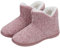 TUOBUQU Hausstiefel Damen Winter Warm Plüsch Hüttenschuhe Leicht Weich Rutschfest Gefüttert Hausschuhe Pantoffeln Stiefel Pink 38-39