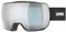 uvex compact FM - Skibrille für Damen und Herren - Filterkategorie 2 - verzerrungsfreie Sicht - black matt/silver-blue - one size