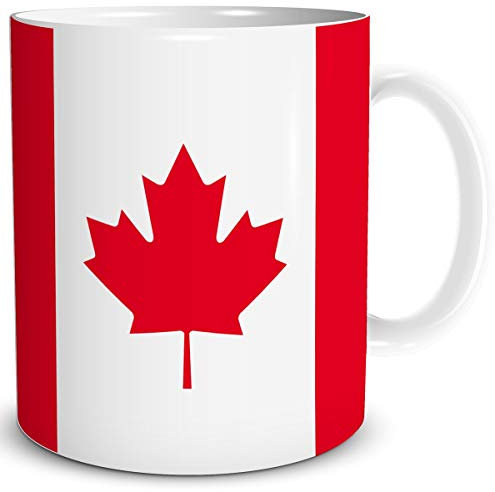 TRIOSK Tasse Flagge Kanada Länder Flaggen Geschenk Nordamerika Souvenir Canada für Reiselustige Frauen Männer Arbeit Büro Weltenbummler