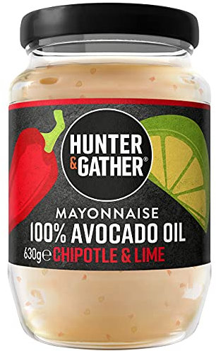 Hunter & Gather Maionese con Olio di Avocado con Peperoncino chipotle e Lime, Senza Zucchero e Glutine, Paleo e Chetogenica - 630g