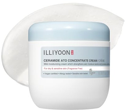ILLIYOON Ceramide Ato Konzentrations Creme 500ml, Feuchtigkeitscreme für trockene, empfindliche Haut, 100 Std Hydration, Wiederherstellung der Hautbarriere, für Kinder & Erwachsene, Vegan, Parfümfrei