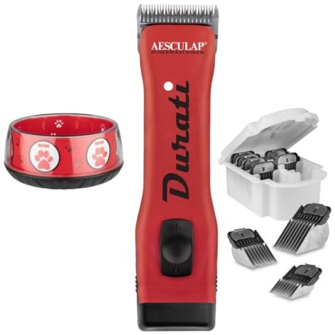 Aesculap EHASO Profi Hundeschermaschine Set Durati Speed mit Scherk. 1,5 mm + Hundenapf + Aufschiebekammset