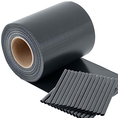 TOSANEO PVC Sichtschutzstreifen 35m x 19cm inkl. 30 Clips Sichtschutz Zaun Zaunfolie Zaunblende Doppelstabmatten Windschutz Gartenzaun Garten Anthrazit
