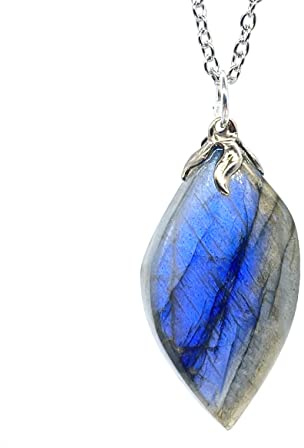 TENET - Pendentif en pierre naturelle véritable avec chaînette