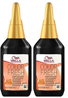2 x Wella Color Fresh Hair Toner 75ml - 6/0 Dark Blonde/Natural