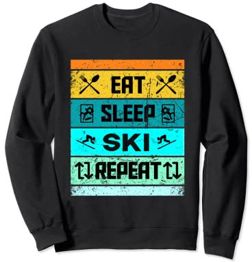 Retro-Ski-T-Shirt, lustige Ski-Ausrüstung für Ski-Partys Sweatshirt