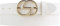 BELTINGER Damen-Gürtel EMIL aus Vollrindleder 3 cm | Schmaler Ledergürtel für Damen 30mm | Gold glänzend | Weiß 105cm